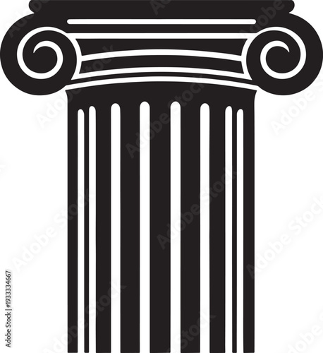 Black Ionic Column Capital and Shaft greek column classical architecture