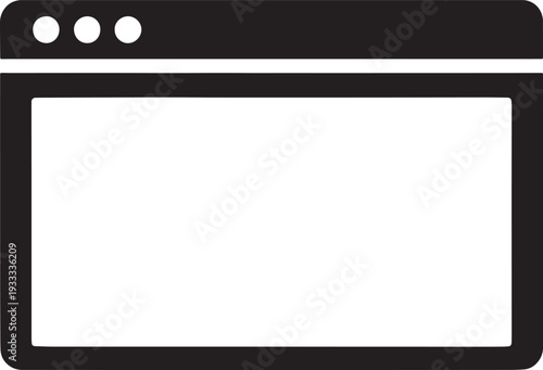 Black and white minimalist web browser window with three dots interface navigation
