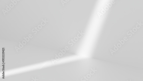 White room with light rays. Computer generated 3d render