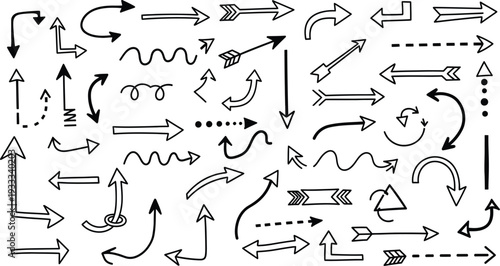 Collection of various arrows and pointers in different styles and directions