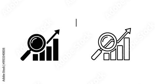 Growth analysis icons Vector