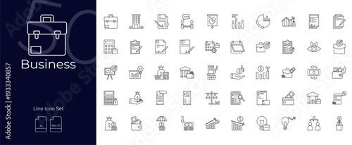 Business Line Editable Icons set