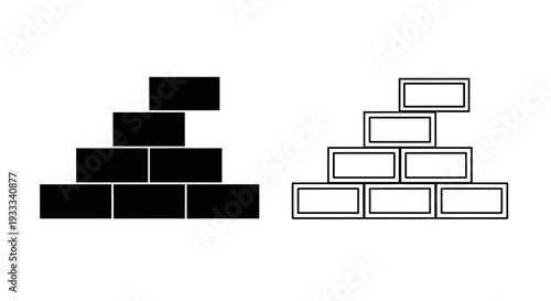 Black and white bricks stacked Vector