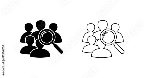 People search magnifying glass Vector