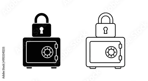 Safe and padlock icons Vector