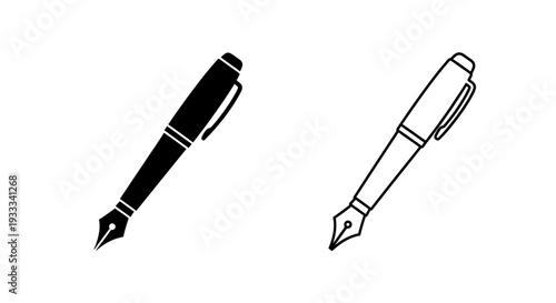 Fountain pens illustration Vector