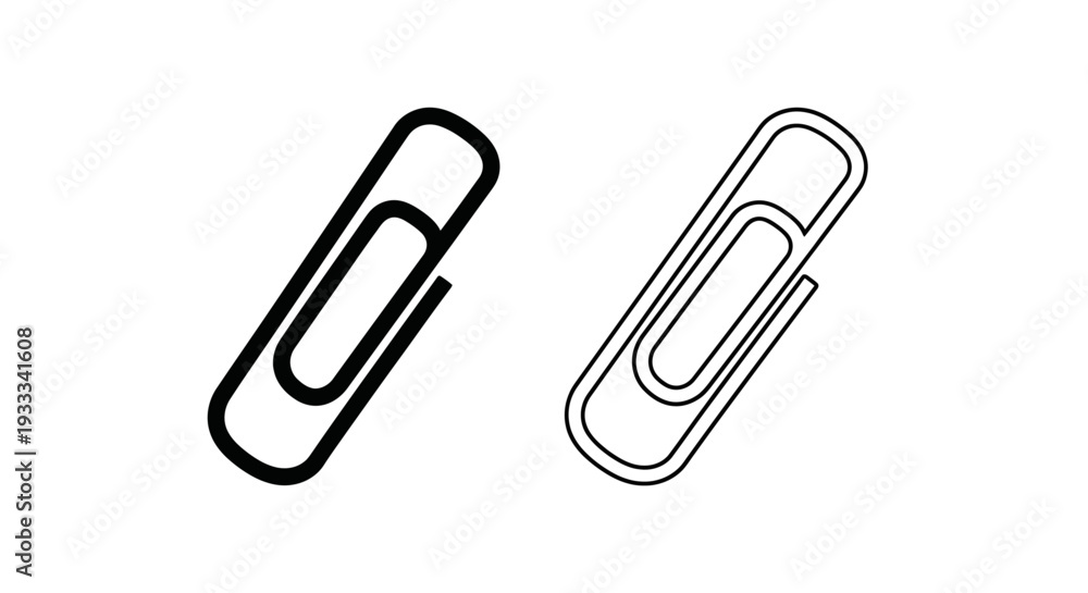 Obraz premium Black and white paper clips Vector