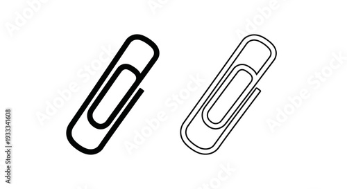 Black and white paper clips Vector