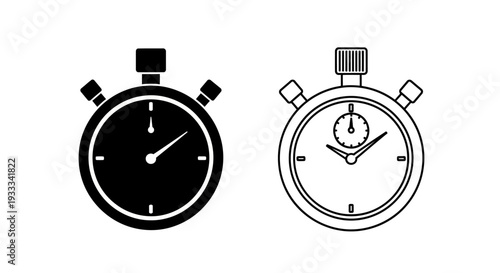 Stopwatch timer clock icons Vector