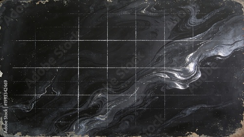 Aerial view of a vast, dark, and mysterious landscape with intricate patterns.