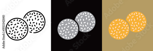 シンプルな胡麻団子のアイコン