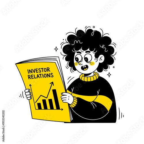Woman Holding Investor Relations Document.