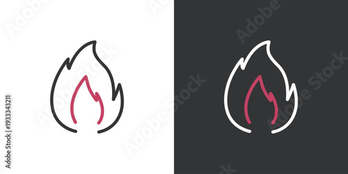 炎のシンプルなラインアイコン