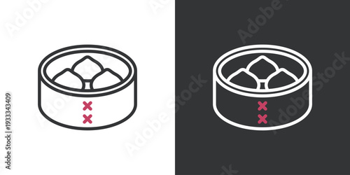 シンプルな小籠包のラインアイコン