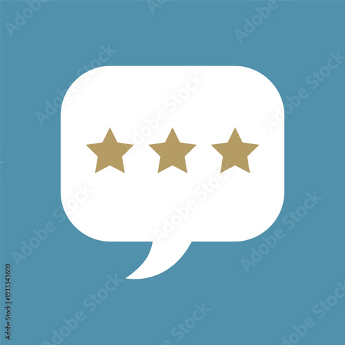 シンプルな吹き出しの三つ星アイコン