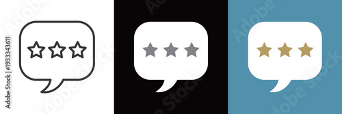 シンプルな吹き出しの三つ星アイコン