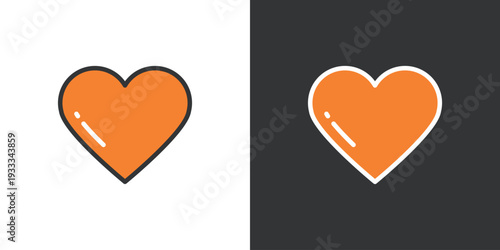 シンプルなデザインのハートアイコン