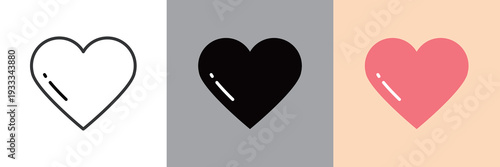 シンプルなデザインのハートアイコン