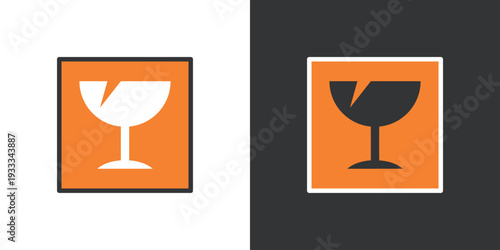 ワレモノの割れたグラスのマーク