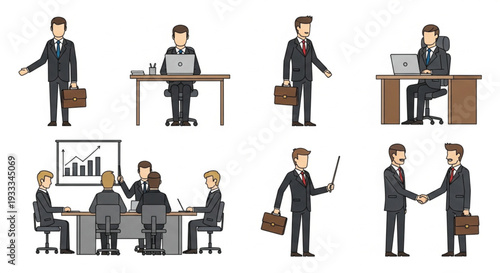 business people in different poses