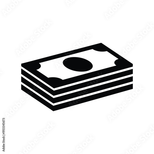 Money Stack Silhouette Icon