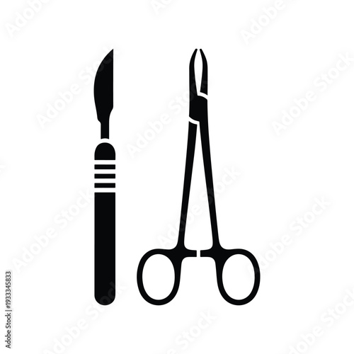 Surgical Forceps Silhouette Icon