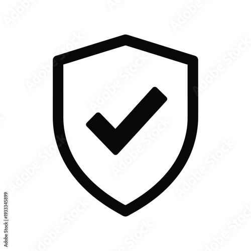 Travel Insurance Shield Silhouette Icon