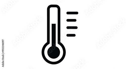 Thermometer icon with rising temperature