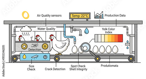 Automated Chicken Farm with Advanced Monitoring Systems.