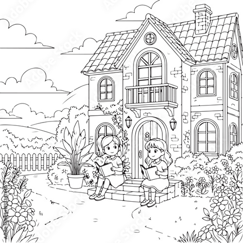 Kids activity coloring  page for kids and adults