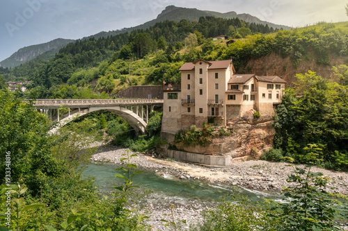 Lamon village in the italian alps