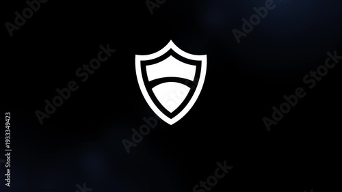Security shield logo animation with 3D render