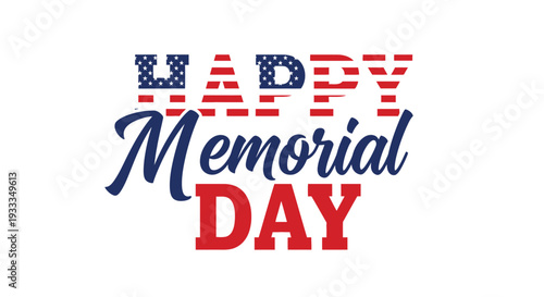 Memorial day greeting with patriotic theme