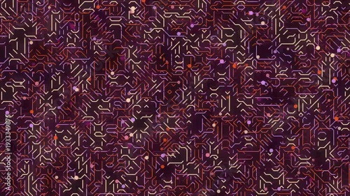 Dark Red Circuit Board Background Pattern.