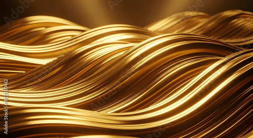 abstract background with Golden waves gently undulating under a warm, luminous sky.