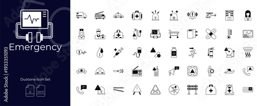 Emergency Duotone Editable Icons set