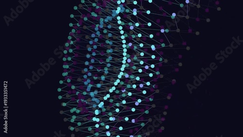 Digital Particles Forming Oval Shape Animation.