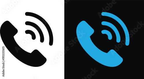 Phone call icon silhouette vector, smartphone ringing symbol illustration
