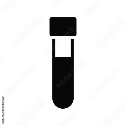 Blood Sample Tube Silhouette Icon Vacutainer Medical Lab Vector