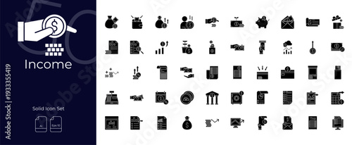 Income Solid Editable Icons set