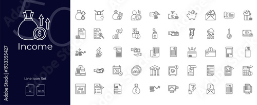 Income Line Editable Icons set