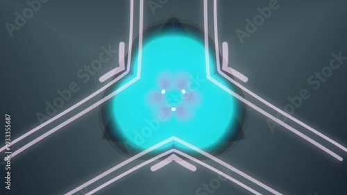 Futuristic Neon Light Shapes Evolving Animation.