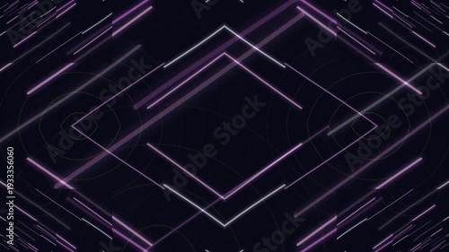 Futuristic Neon Lights Moving in Darkness.