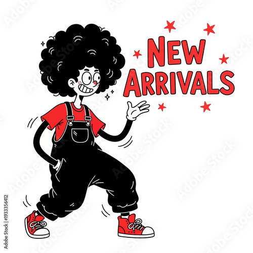 Cartoon Character Wearing Overalls and Sneakers.