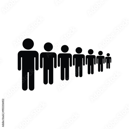 Patient Waiting Queue Silhouette Icon Hospital Line People Vector