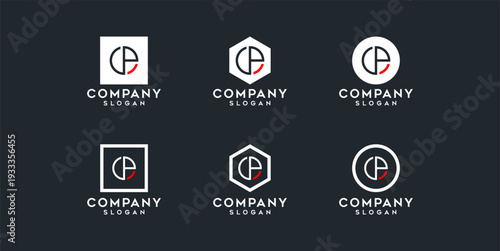 Modern Company Logo Designs with Geometric Shapes and Letter C.