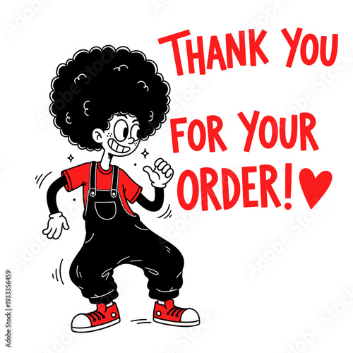 Cartoon Character Expressing Gratitude and Joy.