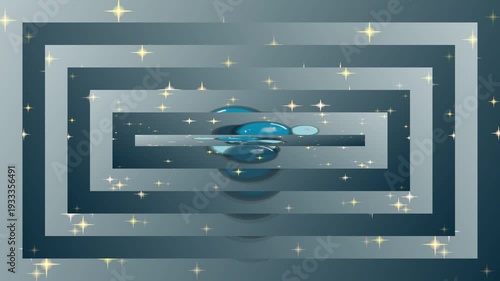 Futuristic Spacecraft Flying Through Rectangular Tunnel.