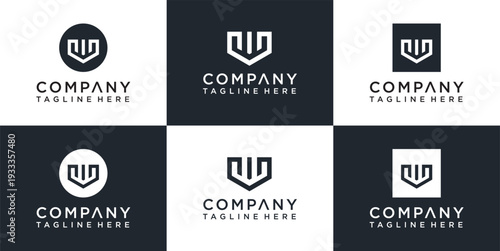 Collection of modern company logos with abstract designs and placeholder text.