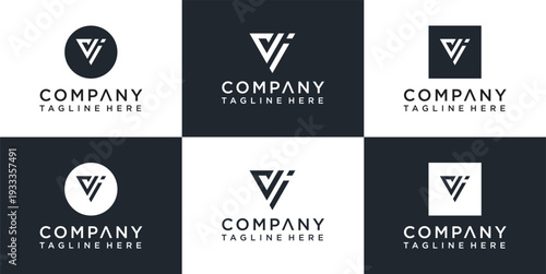 Collection of Modern Company Logos with Geometric Shapes and Typography.